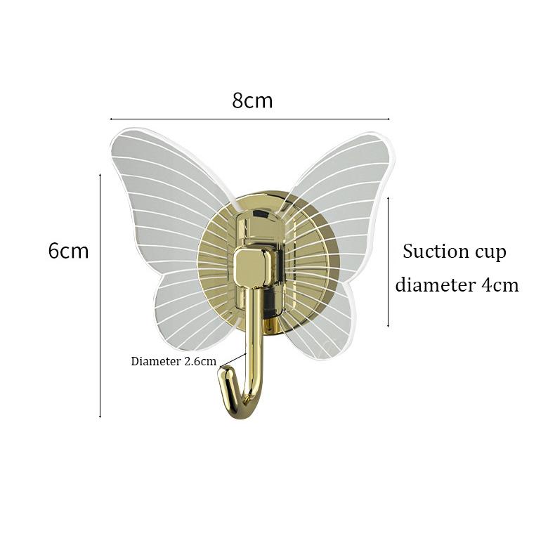 2 st Kreativa Fjärilskrokar Badrum Hålfria Väggkrokar Icke-markerande Krok för Kappa Entré Starka Självhäftande Krokar