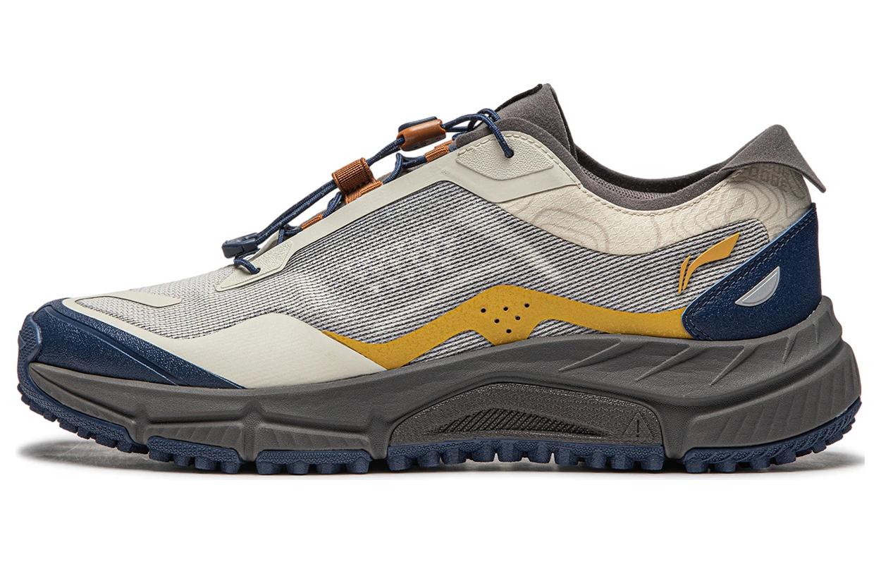 Li Ning Men's Gray/Black Outdoor Cf Tracing, Yi Jie Lite V3 Slip Resistant Abrasion Resistant Low Top Hiking Shoes Ahtu001-4 Cm