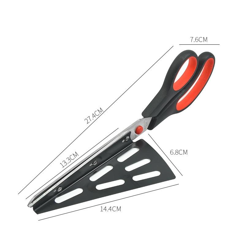 Detachable Pizza Scissors Knife With Protective Server Stainless Steel Pizza Cutter Slicer Scallion Cutter Kitchen Accessories