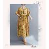 Loose and Thin Retro Swing Round Neck Short Sleeve Long Dresses