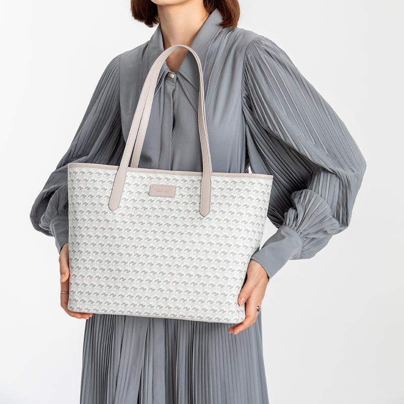 VANESSA HOGAN Cow Leather Combo Bag, Tote Bag, Shopping Bag, Handbag, Shoulder Bag Regular Women's Gray 2209406GEY