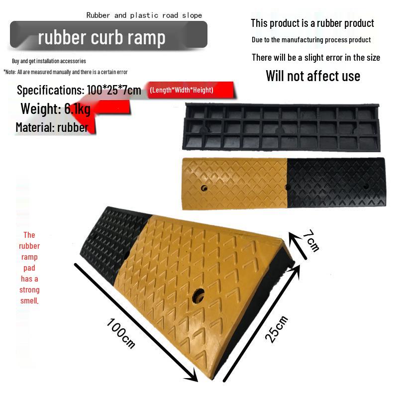 Rubber Curb & Threshold Ramp Mat for Home and Car 