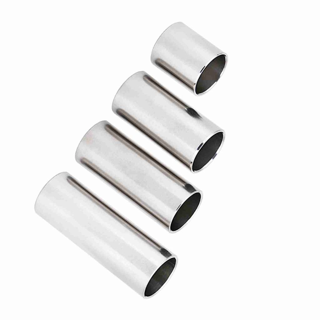 4pcs Stainless Steel Cylinder Tube Guitar Slide Tone Bar Accessory for Electric Guitar