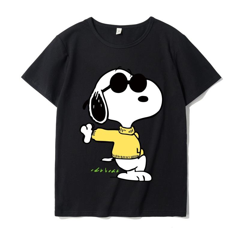 Classic Snoopy Cotton Men's Women's T-shirt Snoopy Cartoon Printed Summer Fashion Casual Comfortable Top Street Clothing