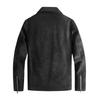 Retro Trendy Brand Leather Men's Jacket Autumn and Winter Solid Color Versatile Blue Popular Lapel Diagonal Zipper Slim Fit