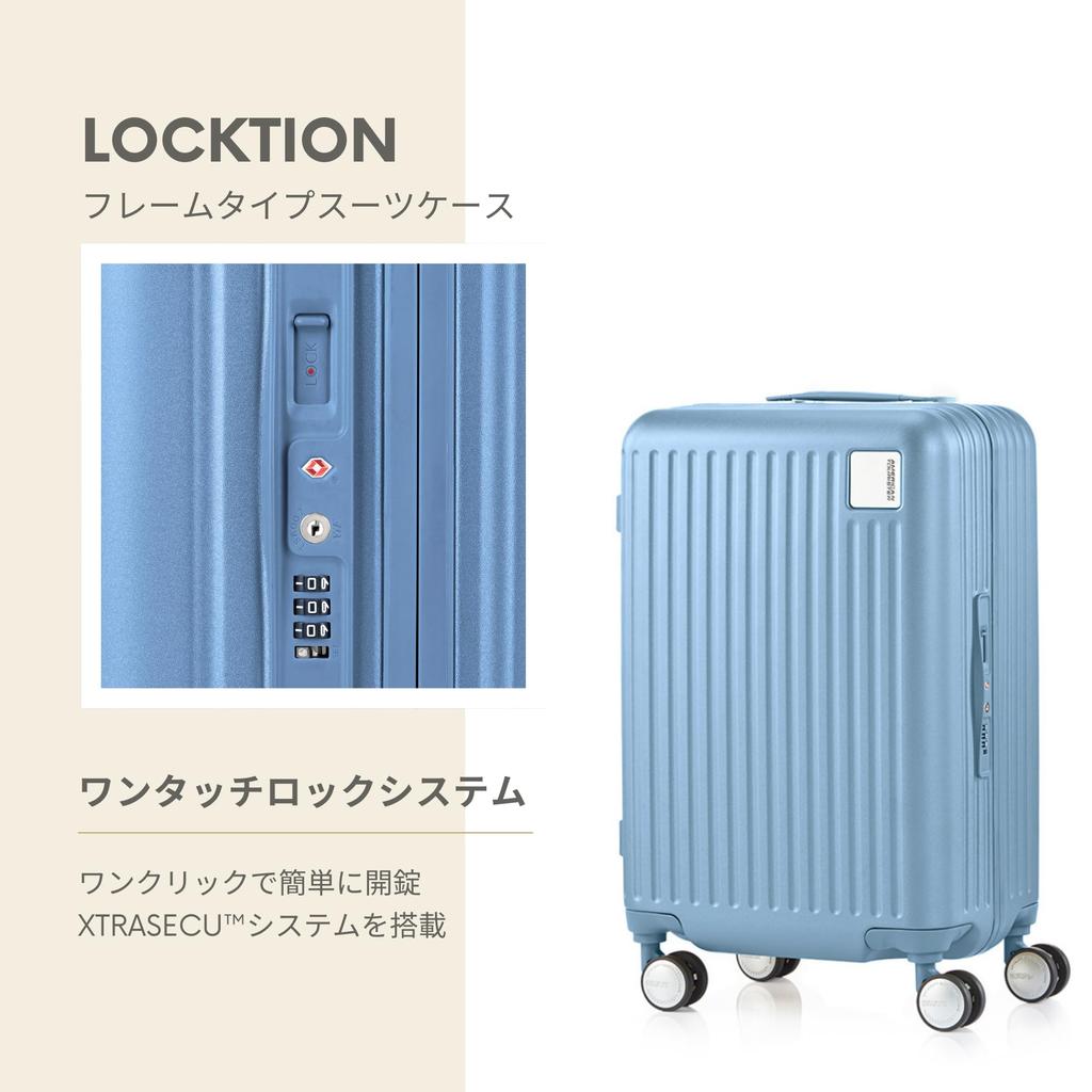 American Tourister Location LOCKATION Spinner 55/20 Carry-on Suitcase, Frame Type, Small, 32L, 55cm, 3.1kg, Ice Blue