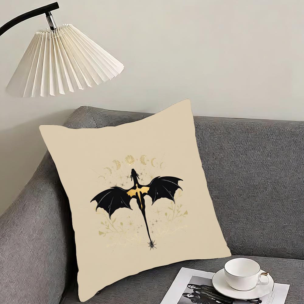 F-Fourth W-Wing Dragon Cushion Cover Reversible Plush Pillow Cover – For car, sofa, bedroom, perfect as a gift.