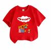 Kids Boys Girls 100% Cotton Crew Neck Short Sleeve T-Shirt, Cute Orange Cat Family Kidecats Pattern Casual Breathable Soft Tee Top for Daily Play Scho