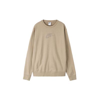 Nike Nsw Essentials+ French Terry Logo Imprimat Pulover Decolteu Crew Pulover Bărbați Topuri Moon-Fossil-Grey DD4665-087
