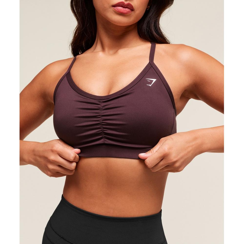 Gymshark Ruched Sports Bra Cherry Purple B2a7a Pcds