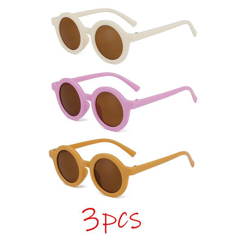 Children'S Sunglasses Inset Style  Round Frame 1-7 Year Old Baby Sunglasses Sun Shading Sun Protection