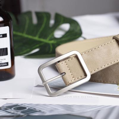 Versatile Narrow Waist Belt With Metallic Buckle Faux Leather Strap For Jeans And Skirts