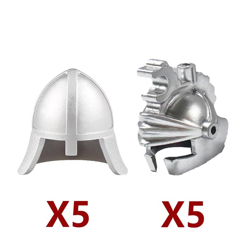 MOC Baustein Mittelalter Ritter Römischer Soldat Zubehör Helm Kopfbedeckung Flammenfeder Schwarzer Adler Schild König Umhang Ziegelstein Spielzeug