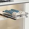 Large Pull-out Dish Rack Drawer Type Dish Drainer Storage Rack Durable Cabinets Organizer  Kitchen