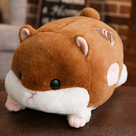 

Cute Hamster Plush Toy Pillow with Hand Warmer - Perfect for Sleeping and Gifting 50cm Pillow темно-коричневого