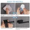 Stainless Steel Paper Towel Holder Adhesive Toilet Roll Paper Holder No Hole Punch Kitchen Bathroom Toilet Lengthen Storage Rack