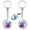 Anime Peripheral Double-sided Rotating Keychain, Creative Peripheral Key Ring Accessories Key Chain Ring