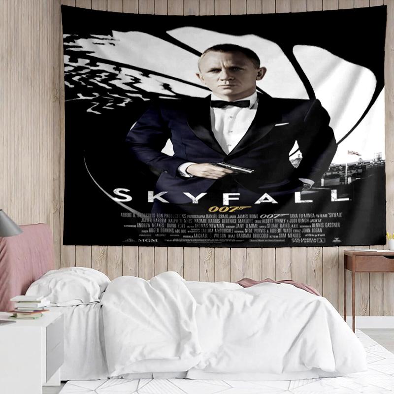 1PC Golden Era Bond 007 Quick-Dry Tapestry, Unique Design Tapestry, Suitable for Bedroom,Livingroom, Playroom,Heartwarming Holiday Gifts
