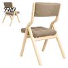 Comfortable Folding Chair 2Pcs Wooden with Thick Upholstered Cushion, Ergonomic Dining Chairs for Comfort, Supports 350 Lbs, Compact Furniture Rooms
