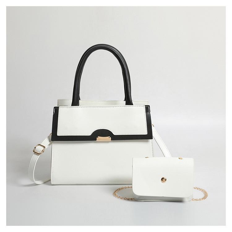 2024 New European And American Retro Shoulder Bag Vintage Style Colorblock Large Capacity Crossbody Bag