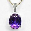 CERTIFIED Natural Purple Tourmaline 26 Ct Oval 925 Sterling Silver Gems Pendant
