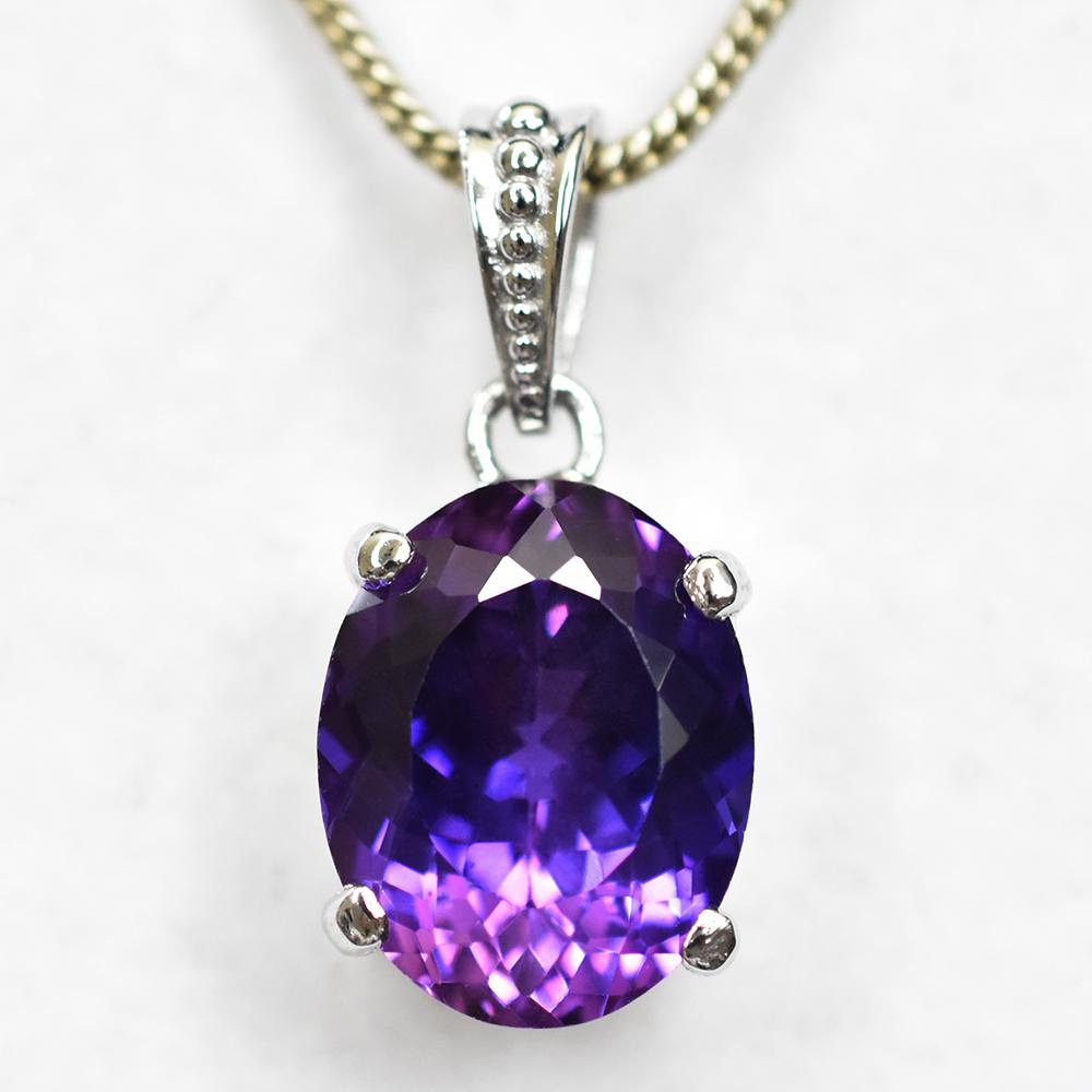 CERTIFIED Natural Purple Tourmaline 26 Ct Oval 925 Sterling Silver Gems Pendant