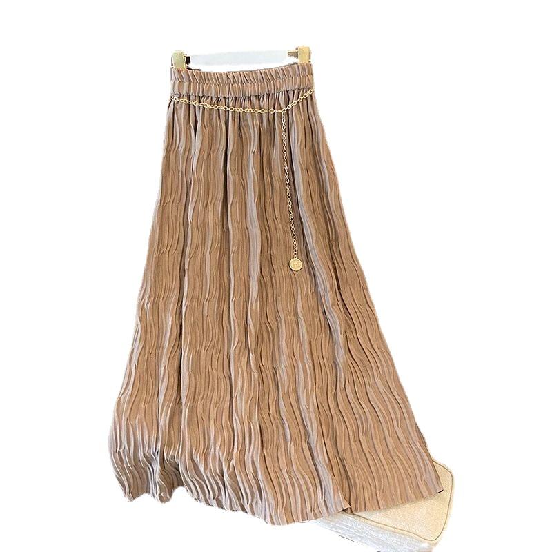 Elegantní černá sukně s vysokým pasem a záhyby pro ženy