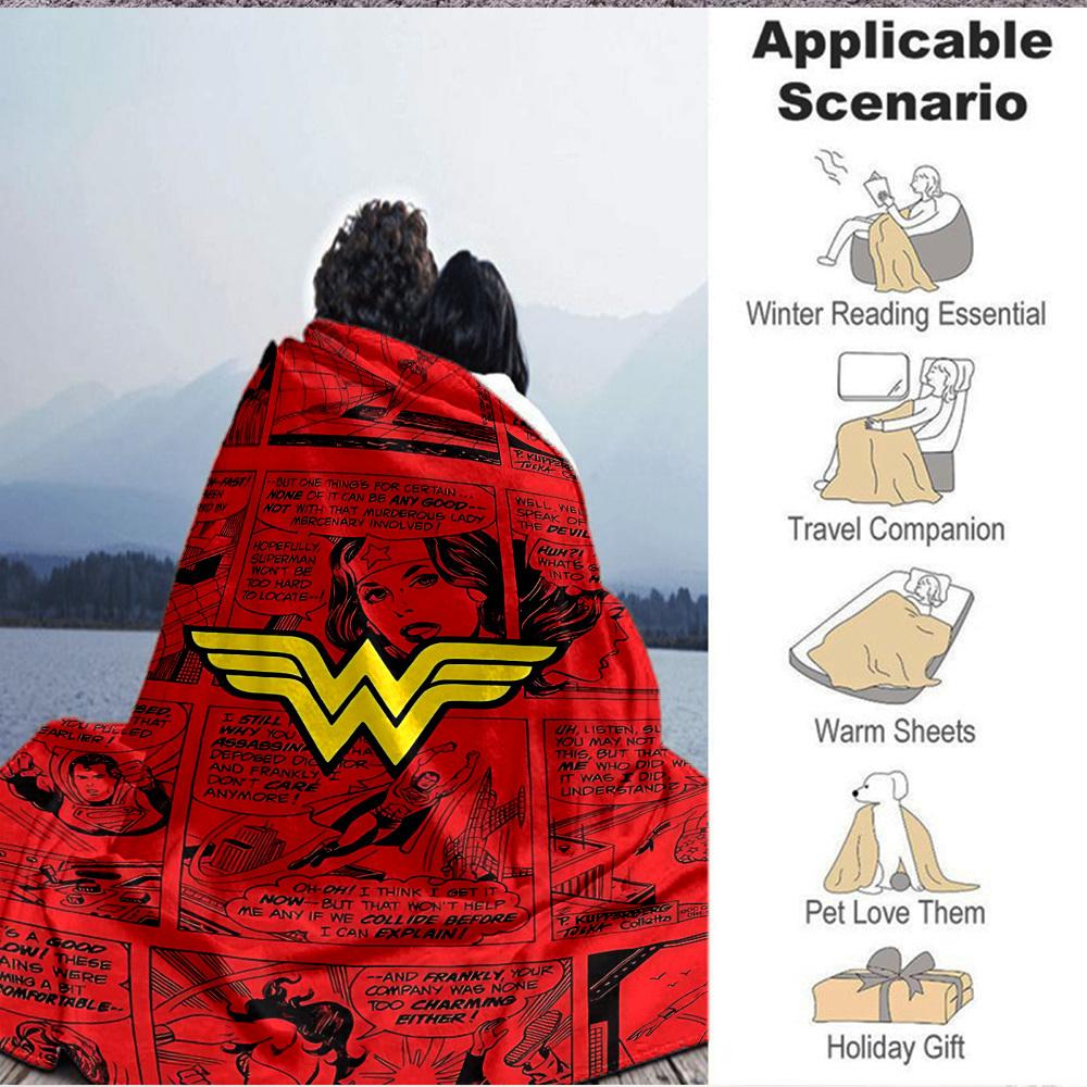 1pc Wonder Woman Blanket Polyester Fiber, All Season Comfort for Sofa, Bed, Office, Car, Camping Ideal Home Decor & Gift, Office Comfort
