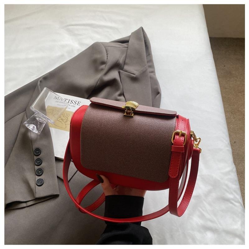 Niche Trend Fashion High Sense Portable Pillow Bag Women's New Contrasting Color Splicing Shoulder Messenger Bag