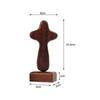 Cross Statue Collectible Gift Decorative Wood Figurine Tabletop Ornament for Living Room Desk Housewarming Bedroom Bookshelf
