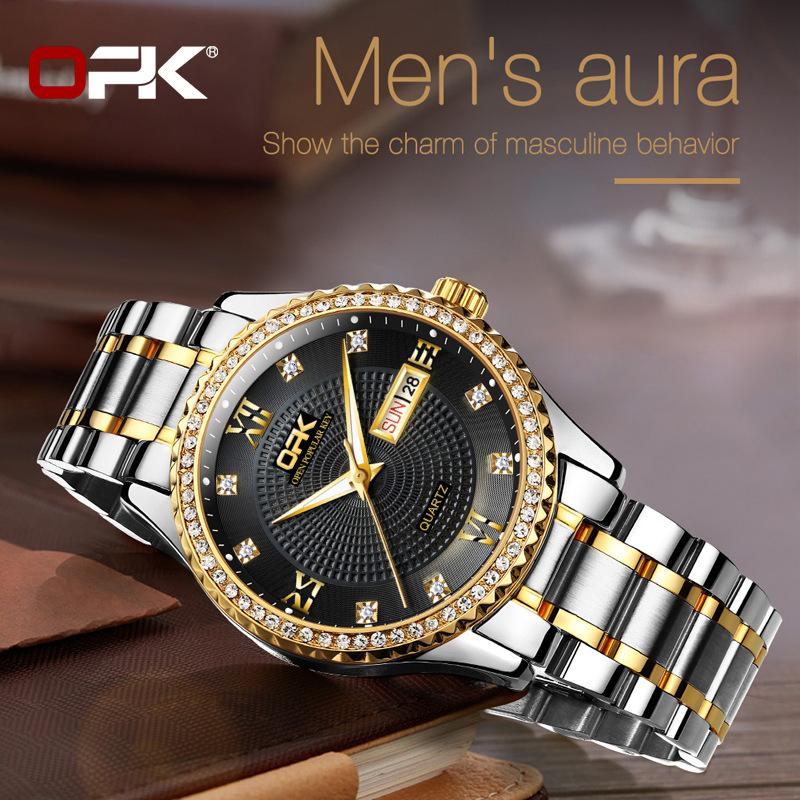OPK Watch Double Calendar Quartz Watch Men's Watch Men's Watch