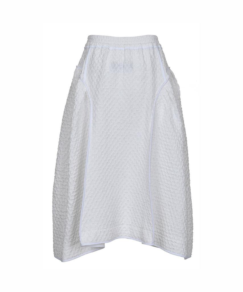 Bimuet Cut-Line Detail Voluminous Skirt White