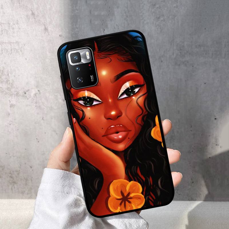 Модный черный чехол для телефона с изображением девушки для Redmi Note 10 9 8 6 Pro 8T 5A 4X X 5 Plus 7 7A 9A K20