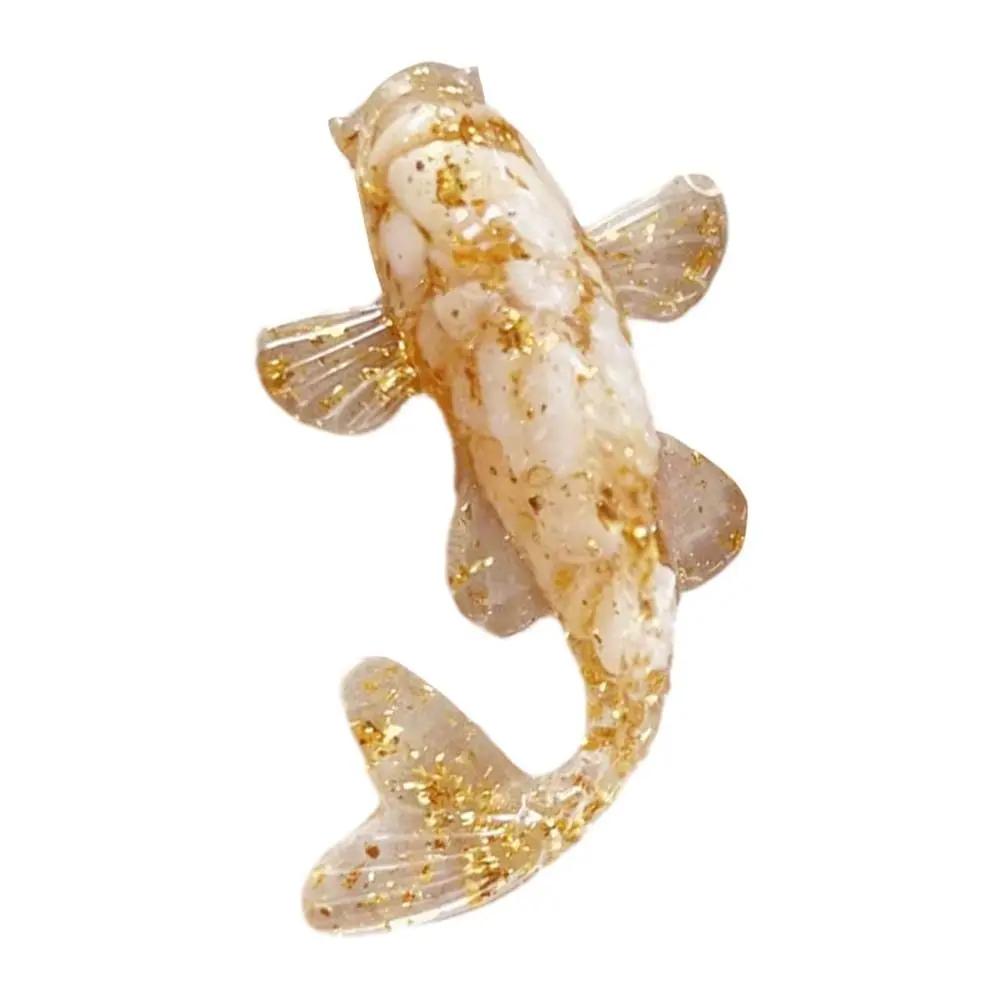 

Natural Crystal Crushed Stone Koi Fish Ornament Drip Gel Small Fish Ornaments Goldfish Gifts Desktop Jewelry Goldfish Gifts