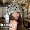 Retro Korean polka dot stacking hat summer hat women's new thin face small cold hat headgear