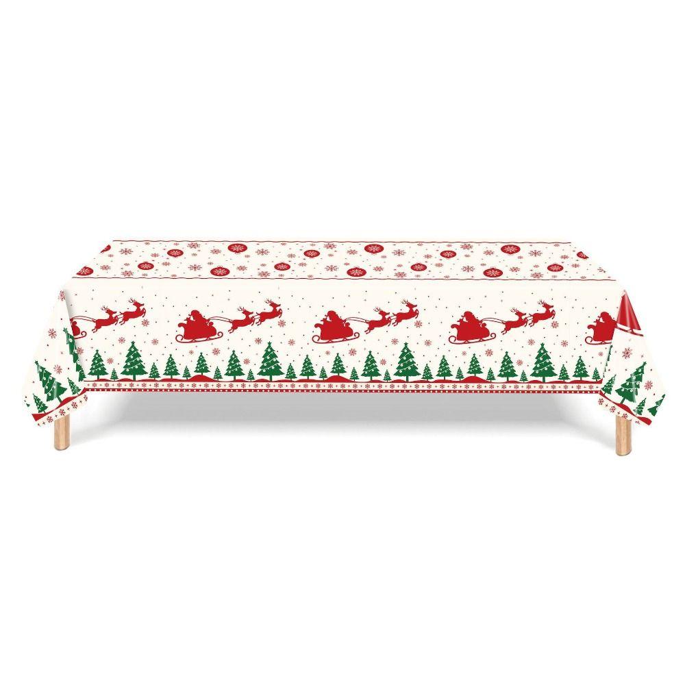 Plastic Disposable Tablecloths Disposable Table Cover Christmas Tablecloth  New Year Party