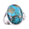 Natural Blue Copper Turquoise Gemstone 925 Solid Sterling Silver Ring S.6 Y0i16