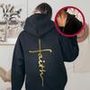 Glaube Jesus Herz Kreuz Druck Damen Kapuzenpullover Hoodies Hip Hop Weiche Kapuzenpullover Lässige Fleece Pullover Fleece mit Reißverschluss Damen Sweatshirts