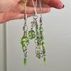 Sweet Grass Leaf Bead Charm Pendant Chain Phone Strap Pocket Keychain Strap Hangings Decoration for Key Bag Purse