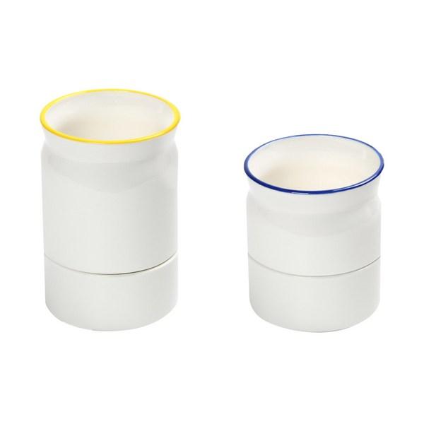 Daily Like Milky Drainable Cutlery Case S + L Set, White, 1 Set, Korean Popular Tableware