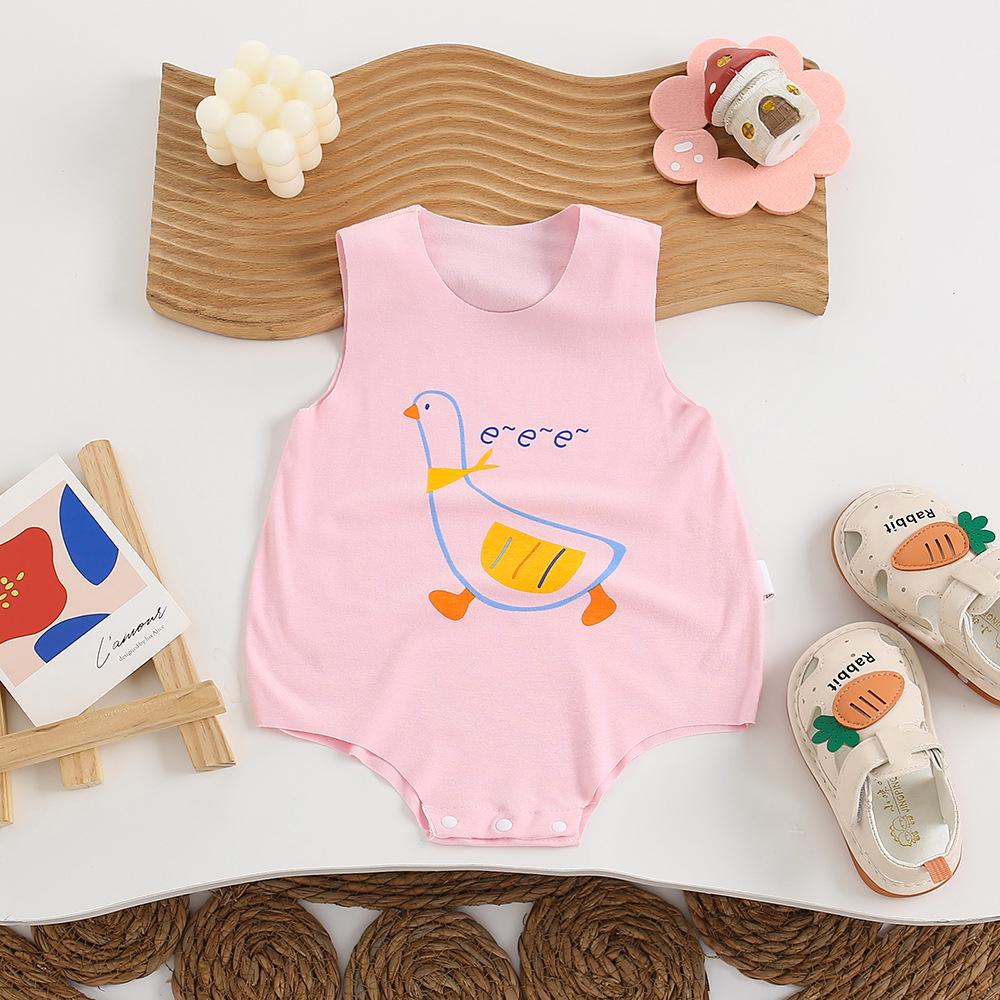 

Newborn Baby Summer Short-Sleeve Romper - Soft, Wide Shoulder Crawling Suit 80cm