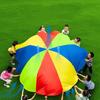 2M/6M Diameter Children's Outdoor Team Game Prop Rainbow Parachute Toy Jumping Bag Bouncing Floor Mat School Multiplayer Game