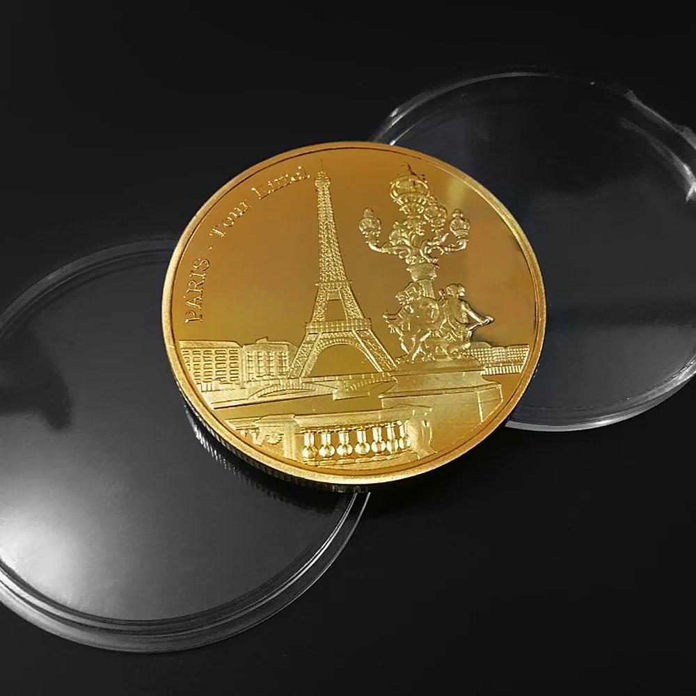 Paris Eiffel Tower Coin Travel Collection Commemorative Coins Non-Currency Souvenir Metal Collection Gift