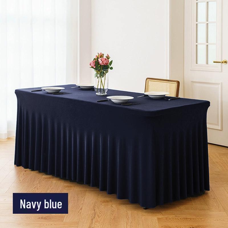 Elastic Table Cover for Wedding Banquet, 6FT Rectangular Skirt, Hotel Party