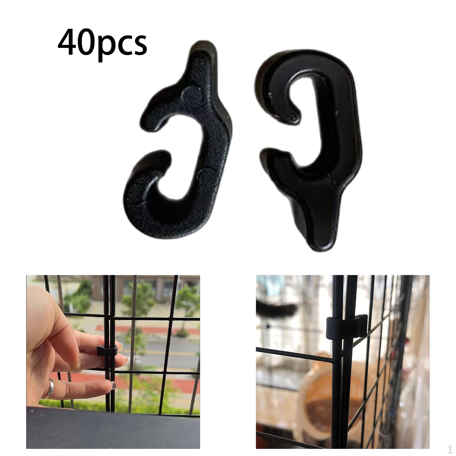 

40Pcs Crate Door Buckles, Connector Splicing Versatile Wire Clips Pet Cage Connection for Fence Cat