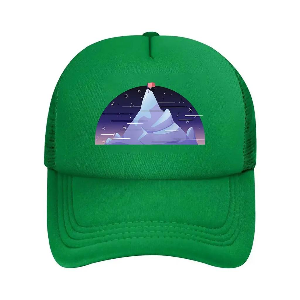 Mountain Night Nature Inspired Landscape Art Design Mesh Baseball Cap