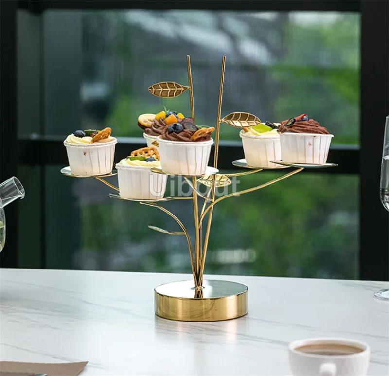 dessert table display rack bread table fruit tray Gold Dim sum Creative cake rack Restaurant Snack decoration Dessert rack