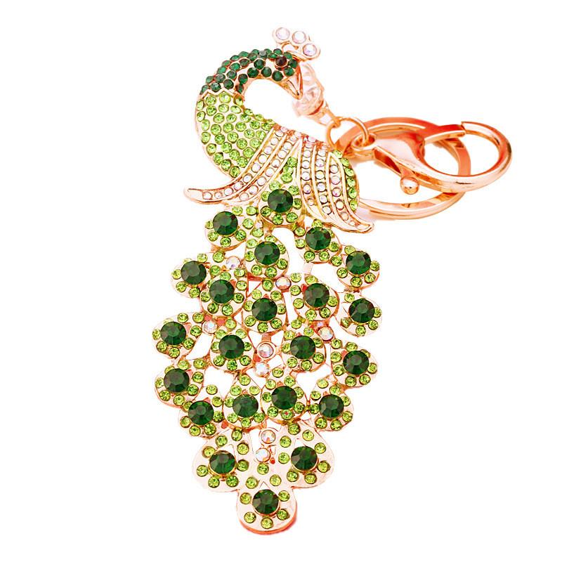 Stunning Rhinestone Peacock Car Keychain Charming Bag Decoration Perfect For Special Occasions