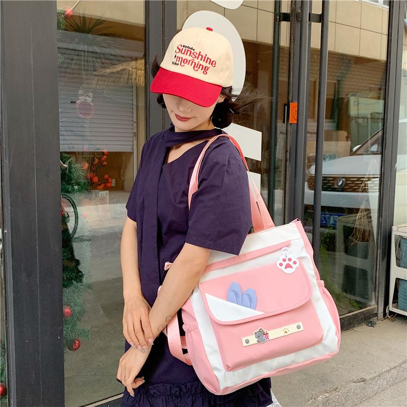 Passende Farbschultertasche Damen Neue Vielseitige Klasse Nachhilfe Student Messenger Bag Große Kapazität Trend Rucksack für Damen