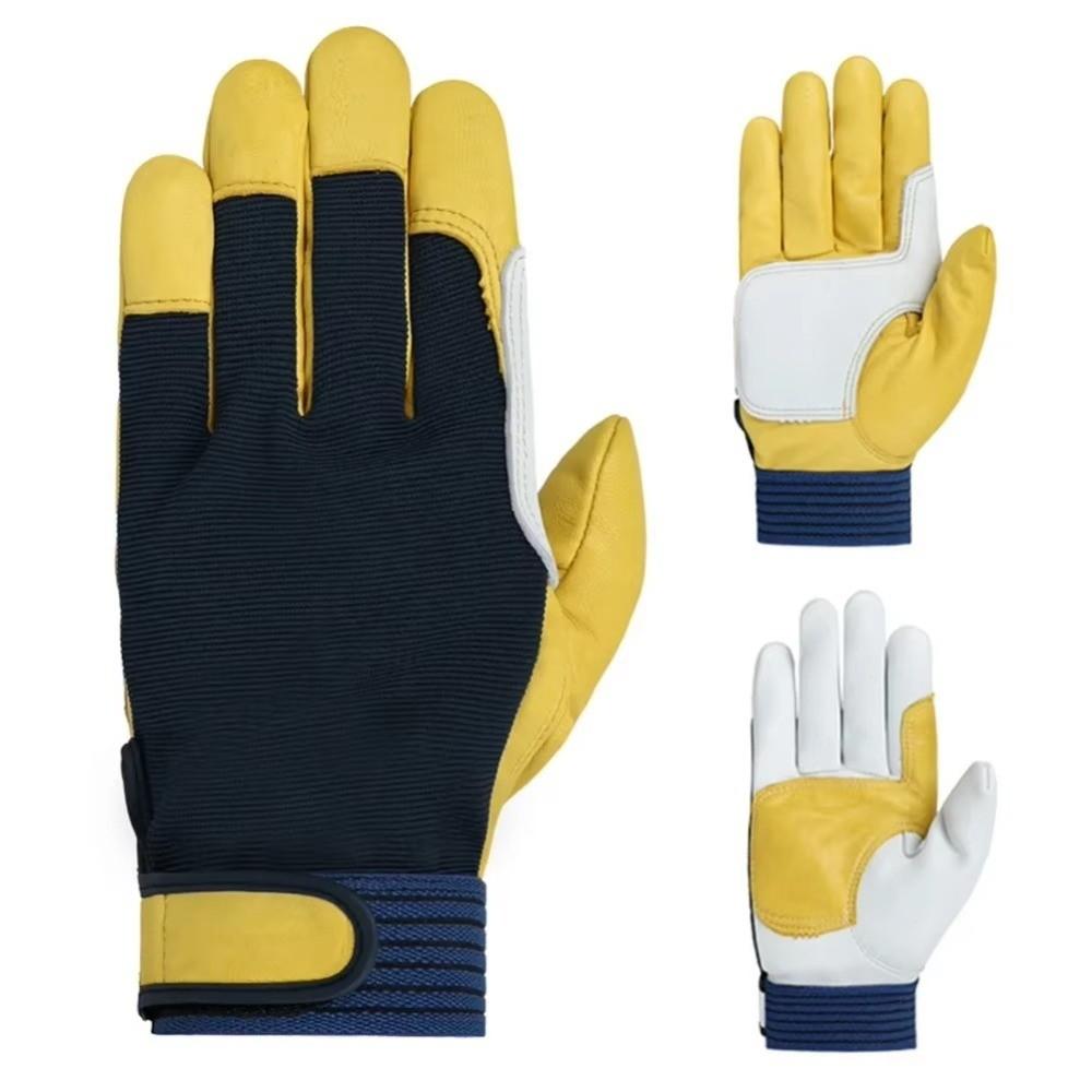 1 pair Tough Grip Labor Insurance Gloves Thickened Welding Gloves Leather Work Gloves Mechanic Work
